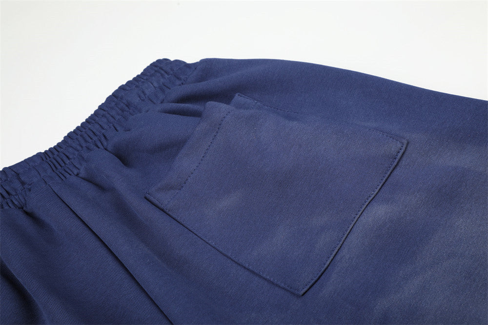 DAXUEN faded navy blue star-embellished wide-leg sweatpants