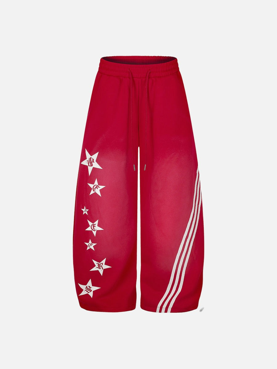 DAXUEN faded navy blue star-embellished wide-leg sweatpants
