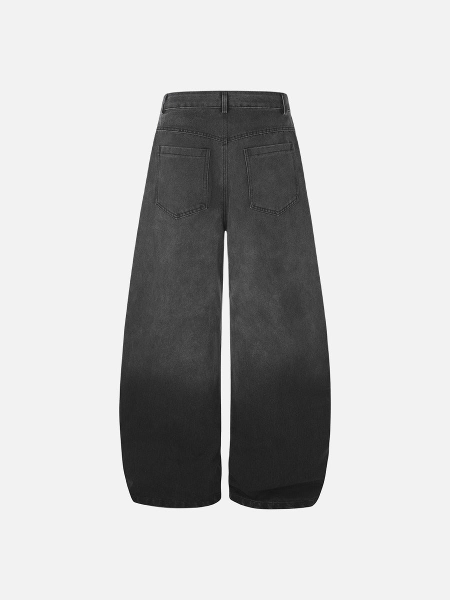Star-Graphic Balloon Leg Denim Jeans