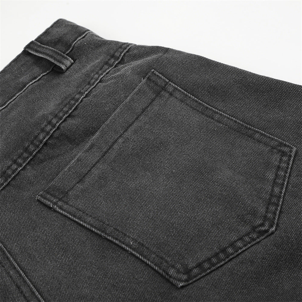 Star-Graphic Balloon Leg Denim Jeans