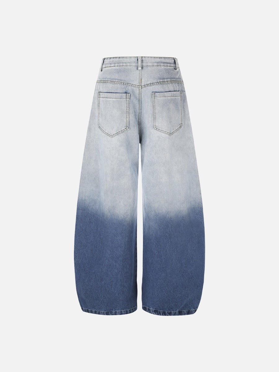 Star-Graphic Balloon Leg Denim Jeans