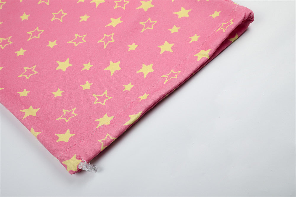 DAXUEN pink star wide-leg casual pants