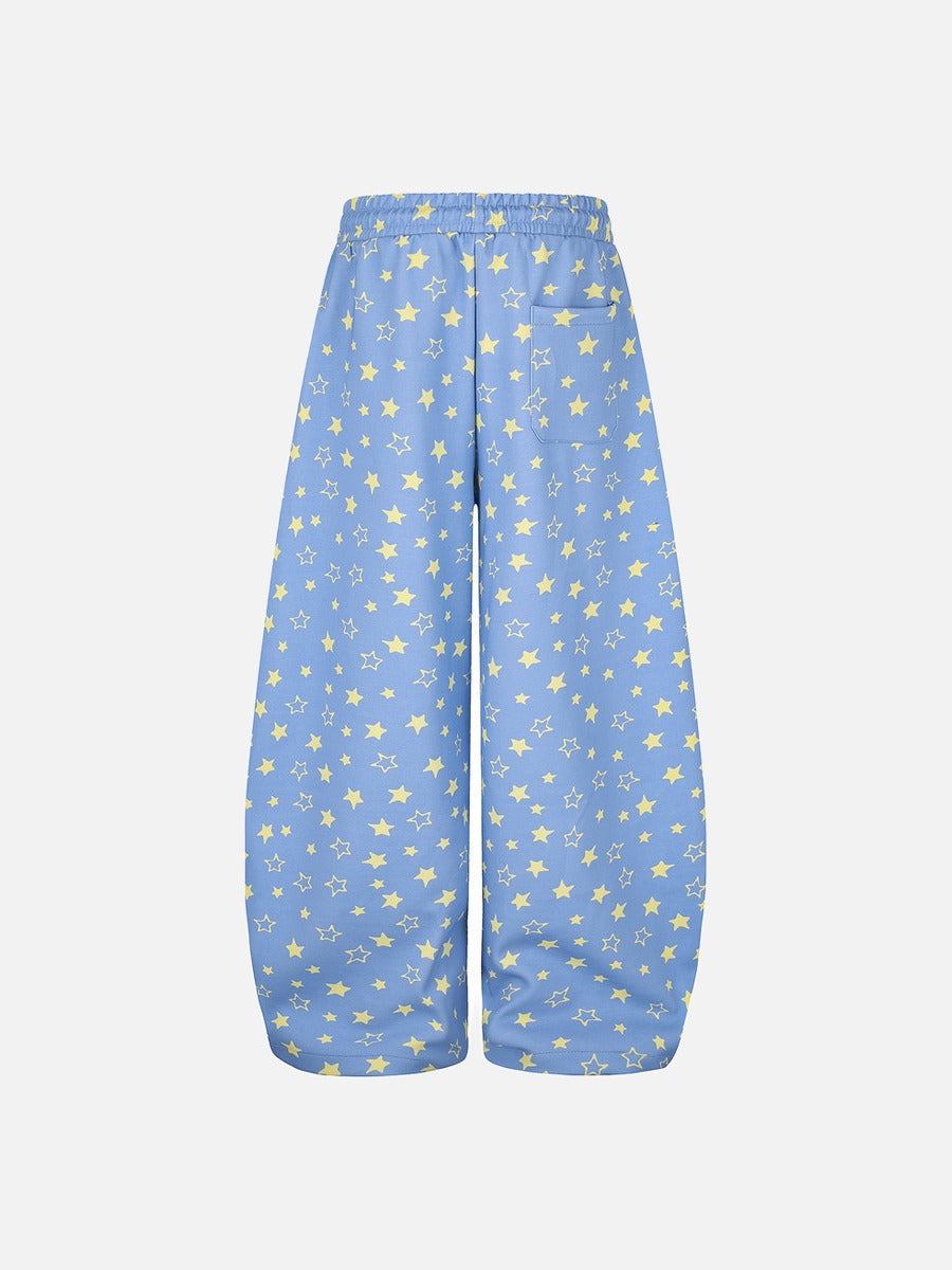 DAXUEN pink star wide-leg casual pants