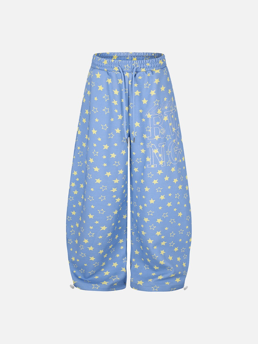DAXUEN pink star wide-leg casual pants