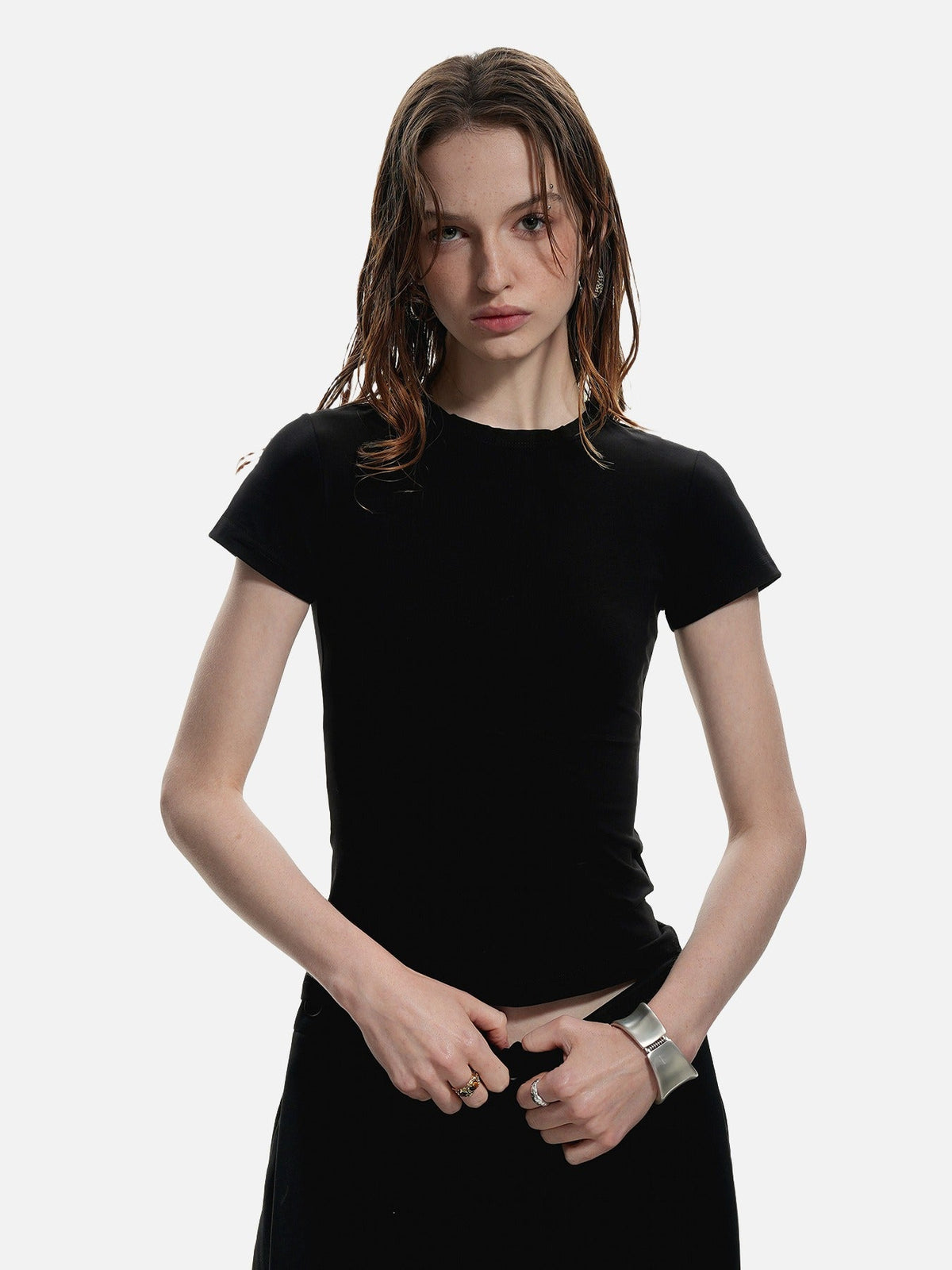 Stylized Graphic Fitted T-Shirt