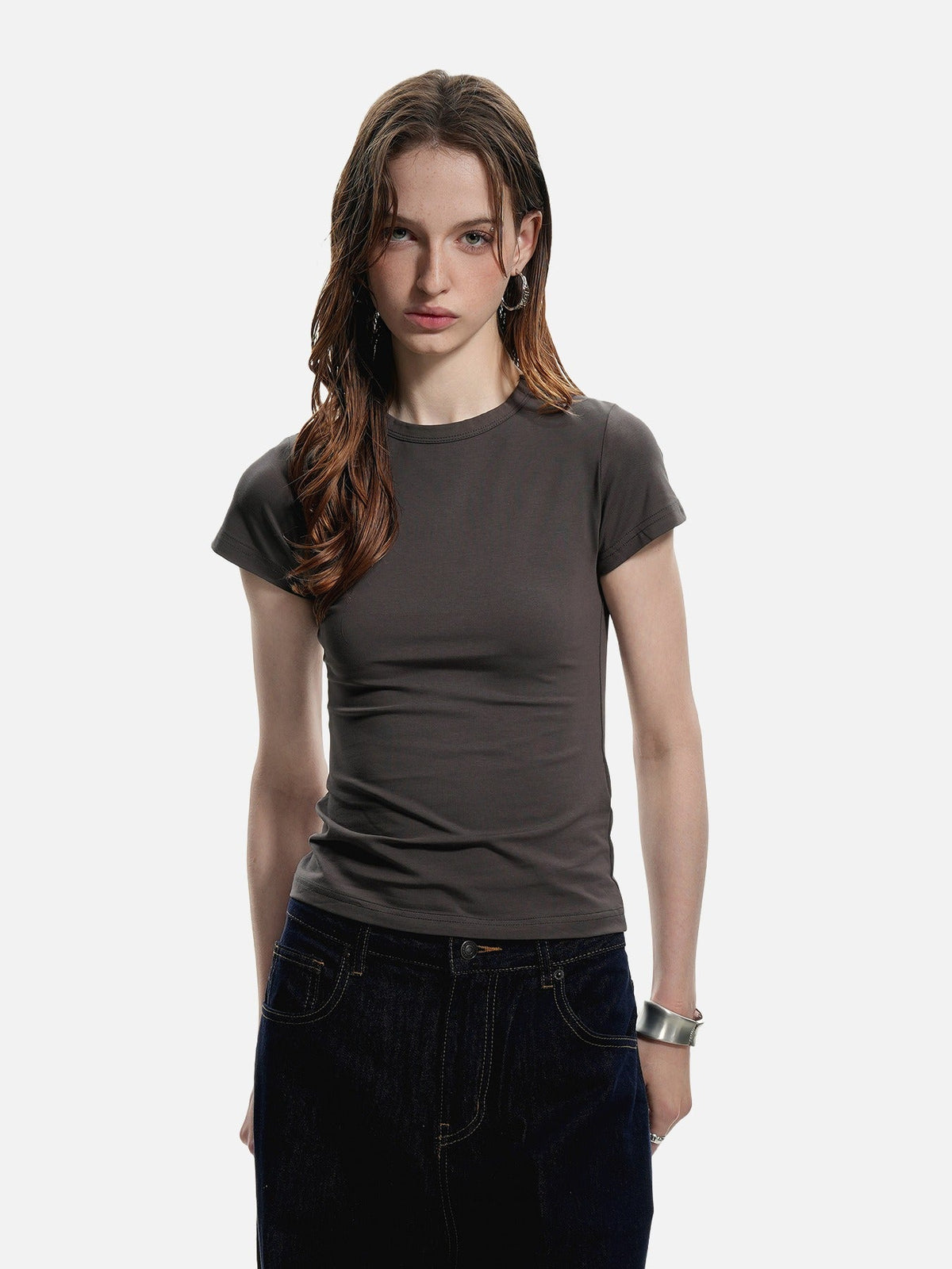 Stylized Graphic Fitted T-Shirt