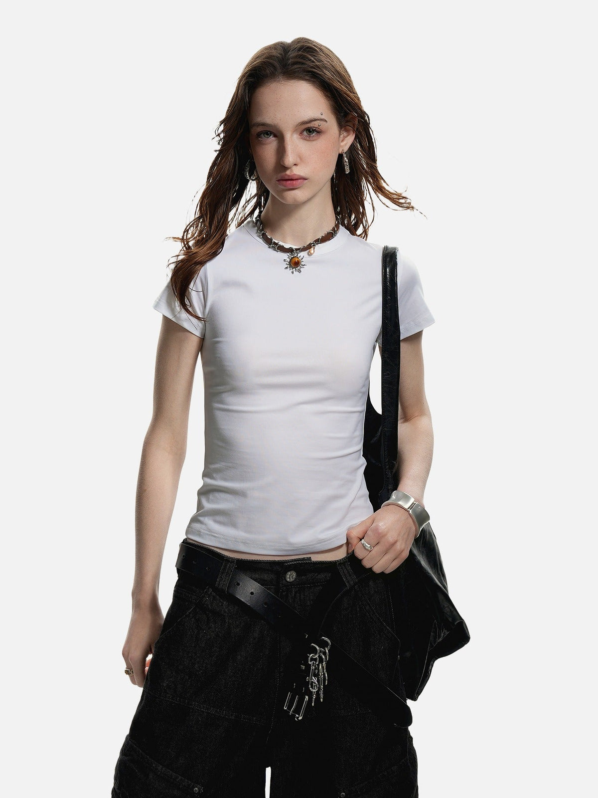 Stylized Graphic Fitted T-Shirt