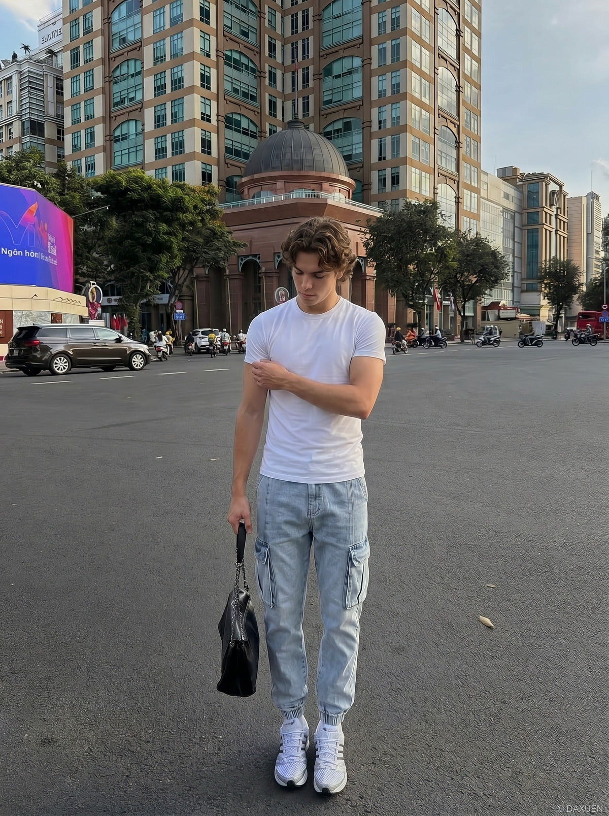 Stylized Graphic Fitted T-Shirt