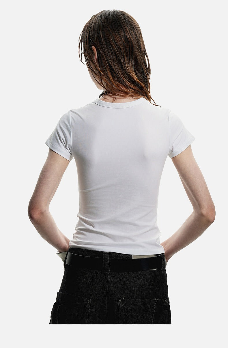 Stylized Graphic Fitted T-Shirt