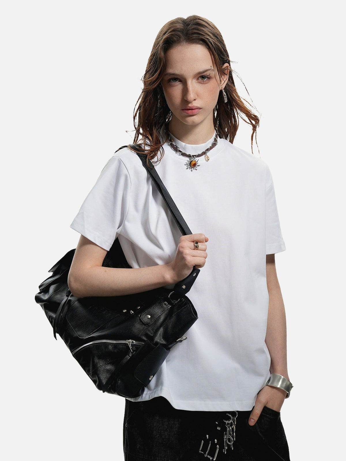 Subtle Marled Mock Neck T-Shirt