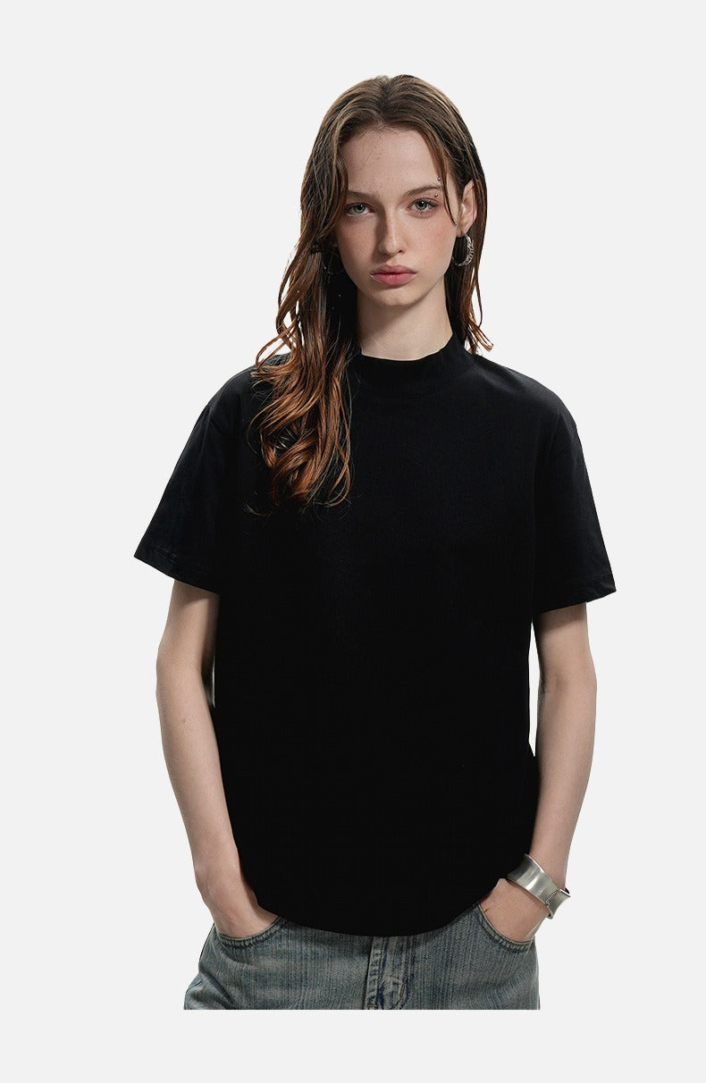 Subtle Marled Mock Neck T-Shirt