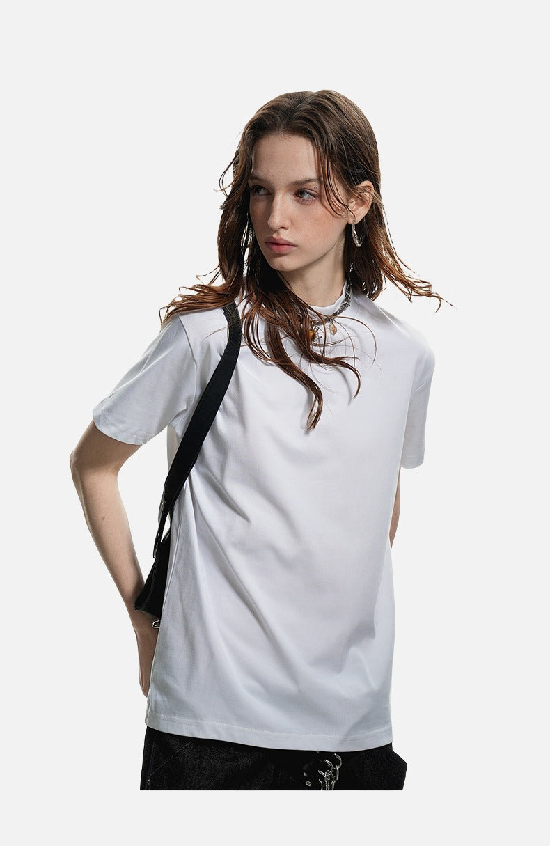 Subtle Marled Mock Neck T-Shirt