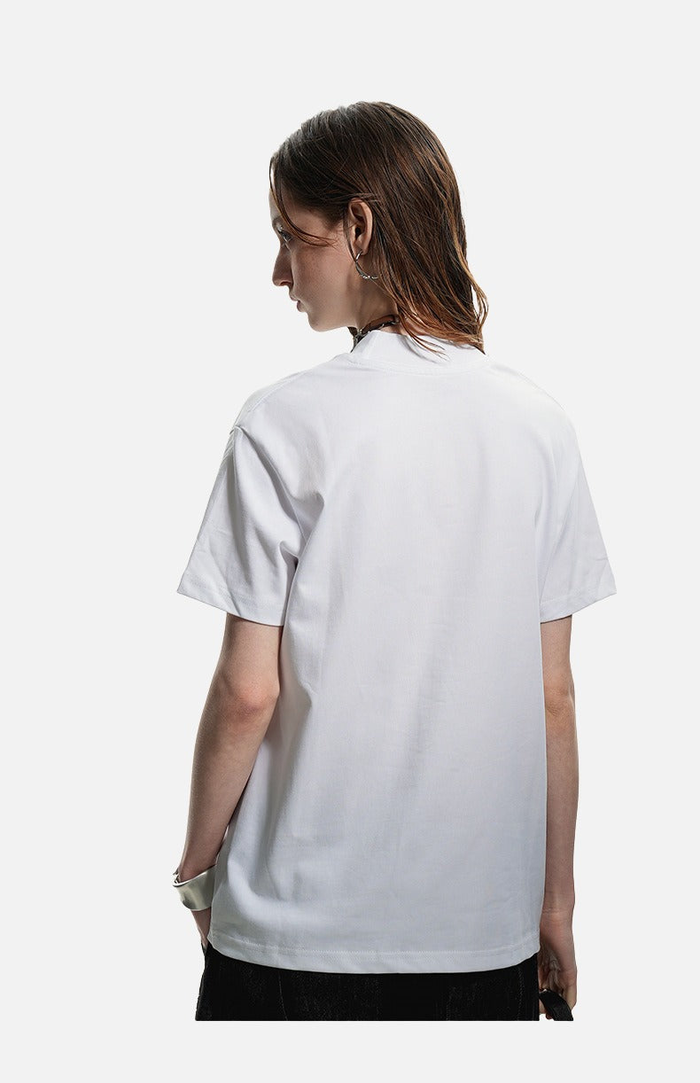 Subtle Marled Mock Neck T-Shirt