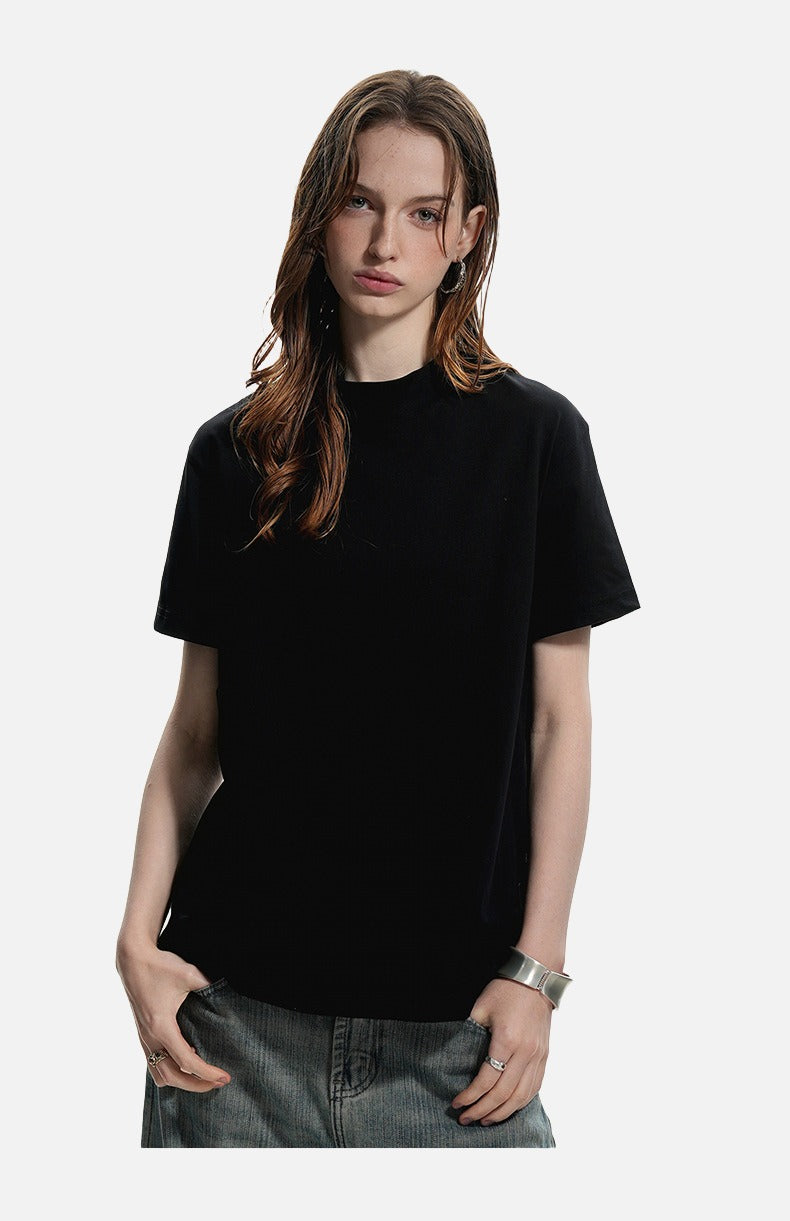 Subtle Marled Mock Neck T-Shirt