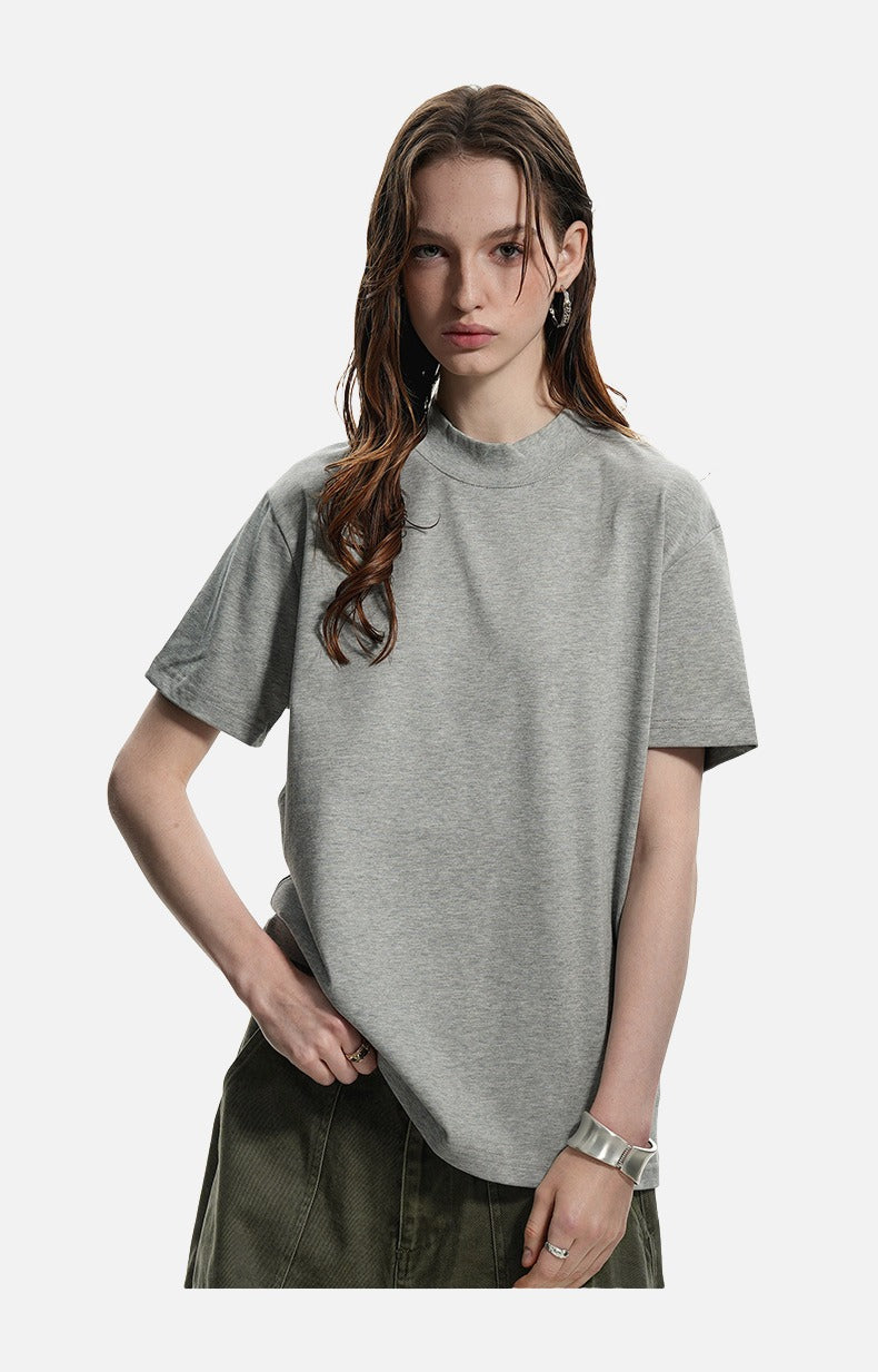 Subtle Marled Mock Neck T-Shirt