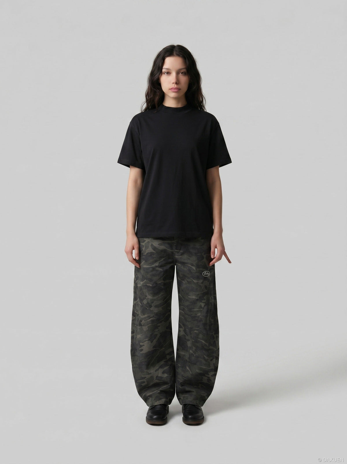 Subtle Marled Mock Neck T-Shirt