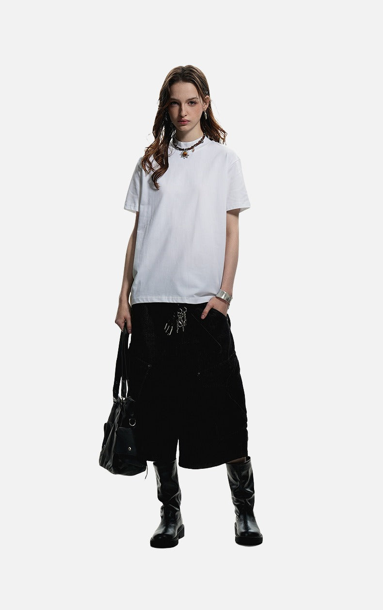 Subtle Marled Mock Neck T-Shirt