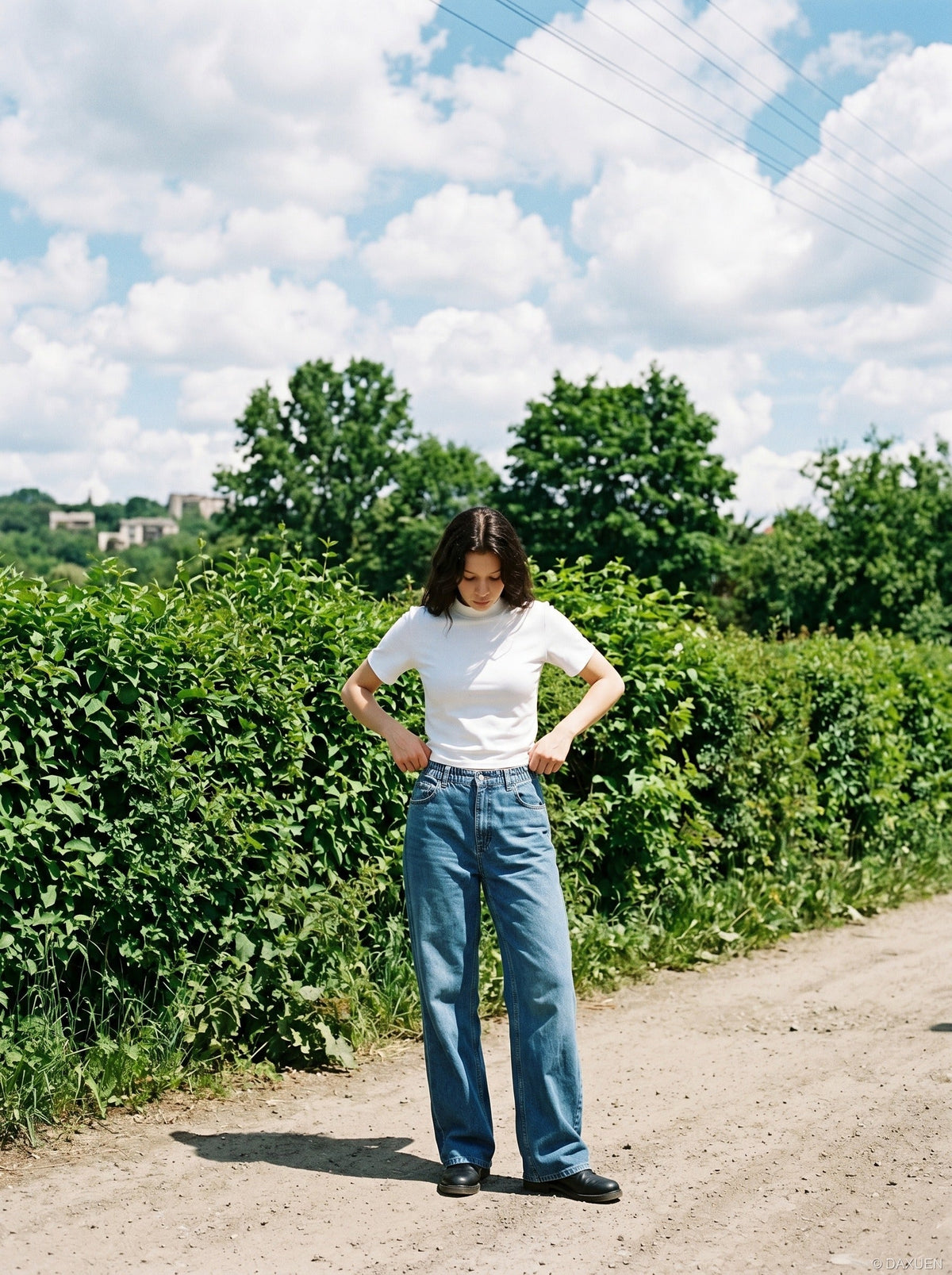 Subtle Marled Mock Neck T-Shirt