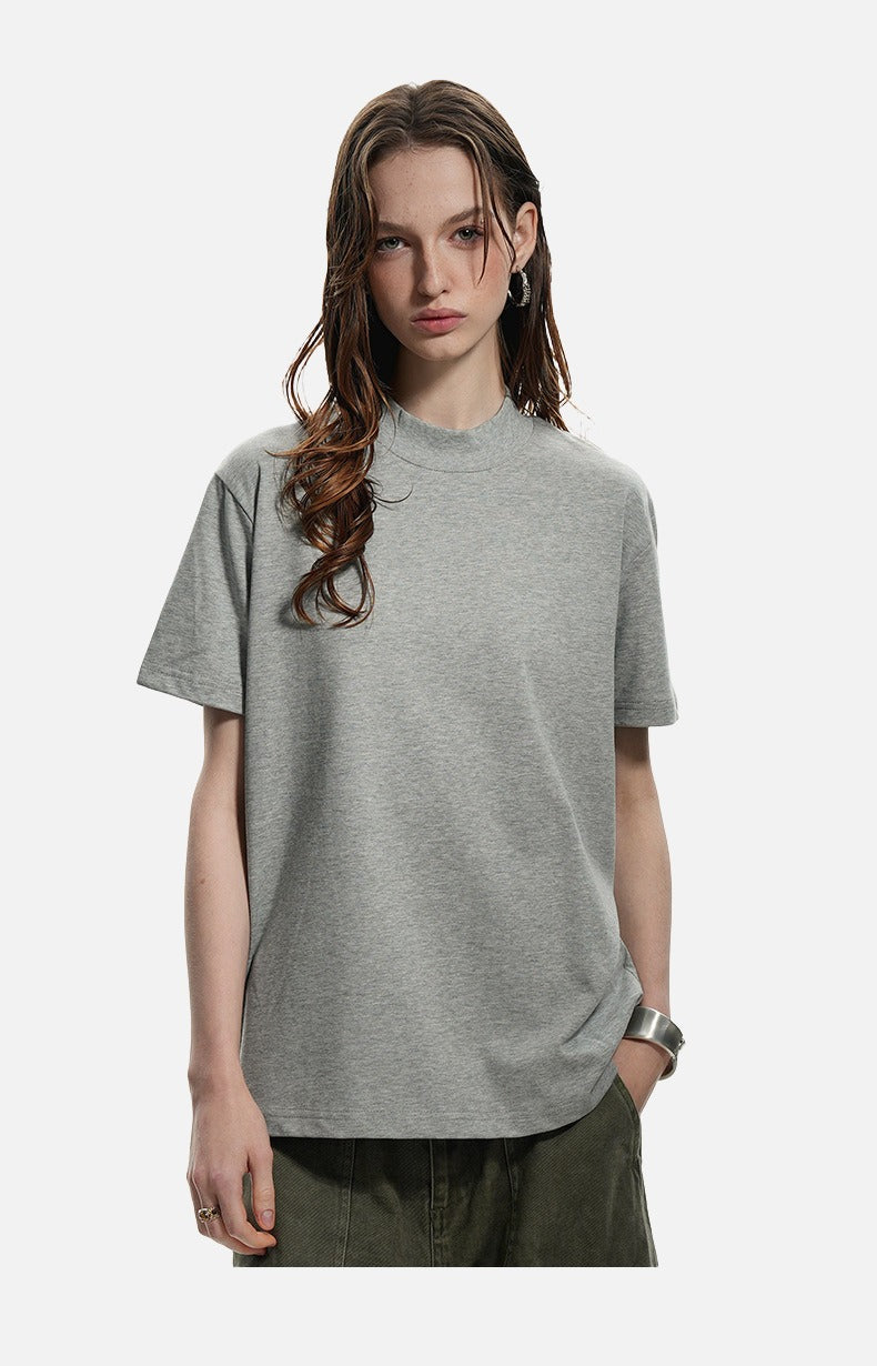 Subtle Marled Mock Neck T-Shirt
