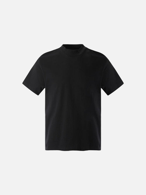 Subtle Marled Mock Neck T-Shirt - Black / S