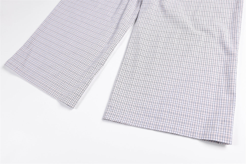 DAXUEN light plaid wide-leg trousers