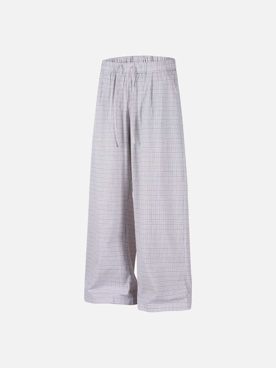 DAXUEN light plaid wide-leg trousers