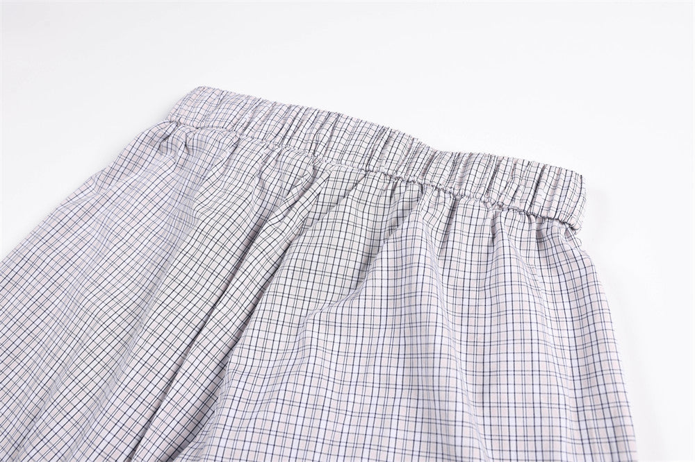 DAXUEN light plaid wide-leg trousers