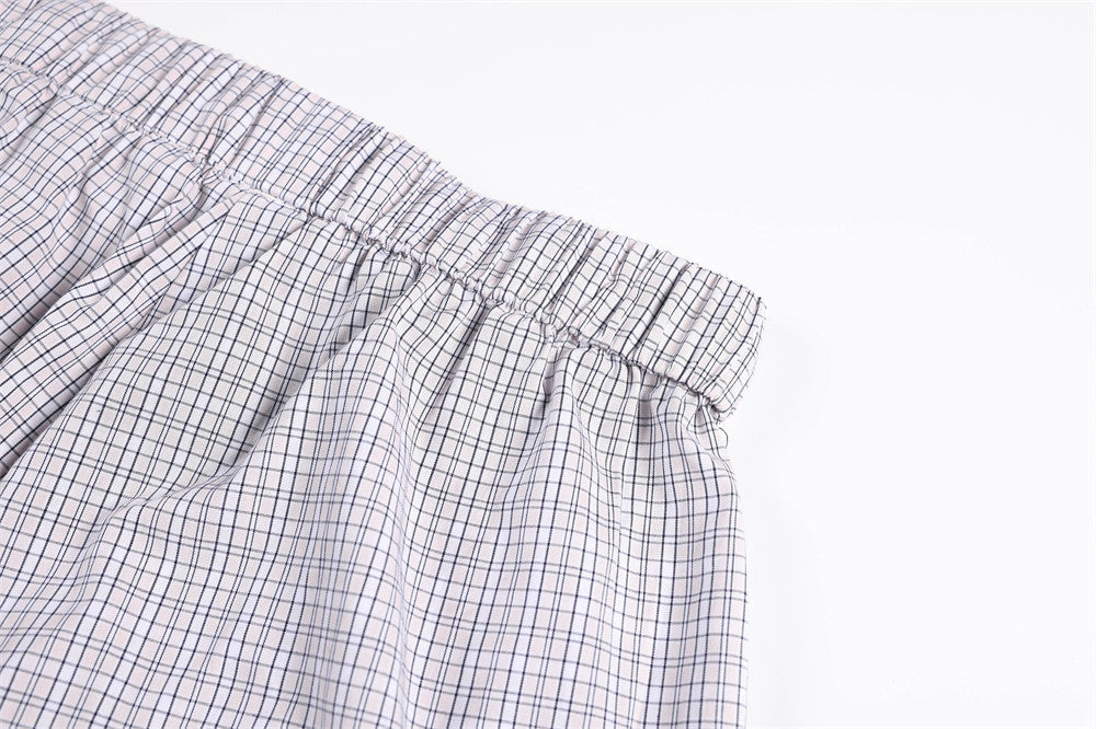 DAXUEN light plaid wide-leg trousers