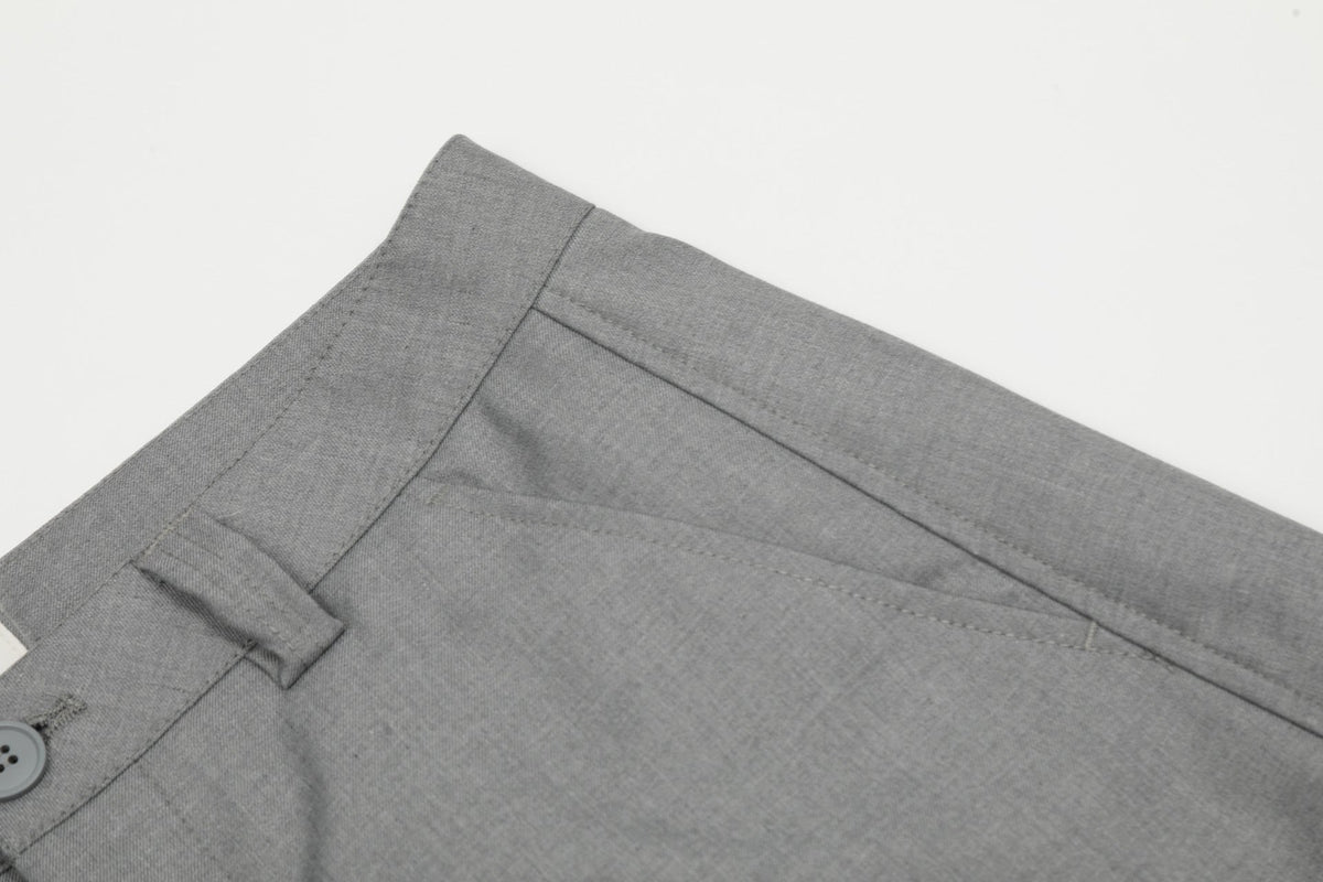Tailored Waistband Solid-Black Trousers