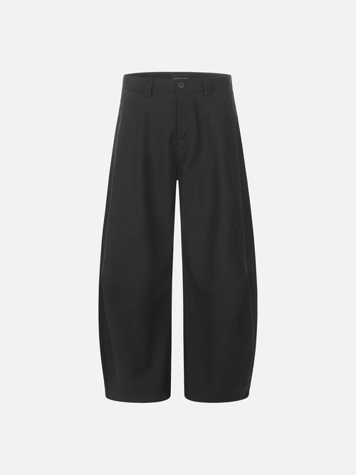 Curved-Knife Wide-Leg Trousers - Black / S