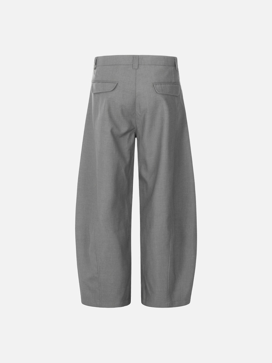 Tailored Waistband Solid-Black Trousers