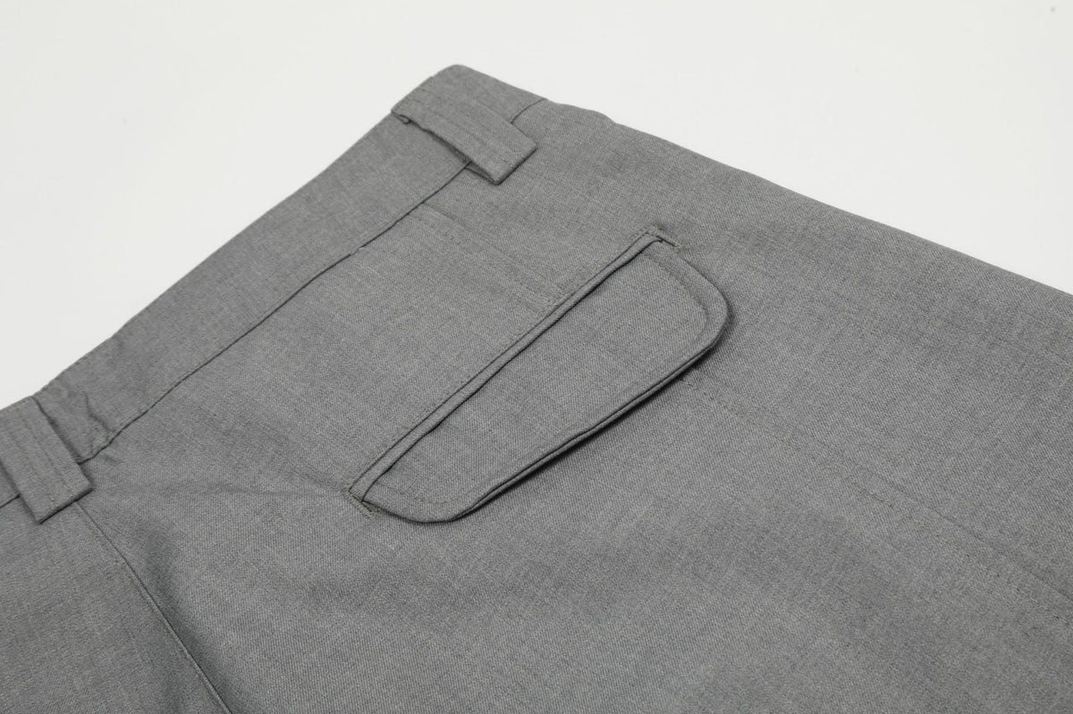 Tailored Waistband Solid-Black Trousers
