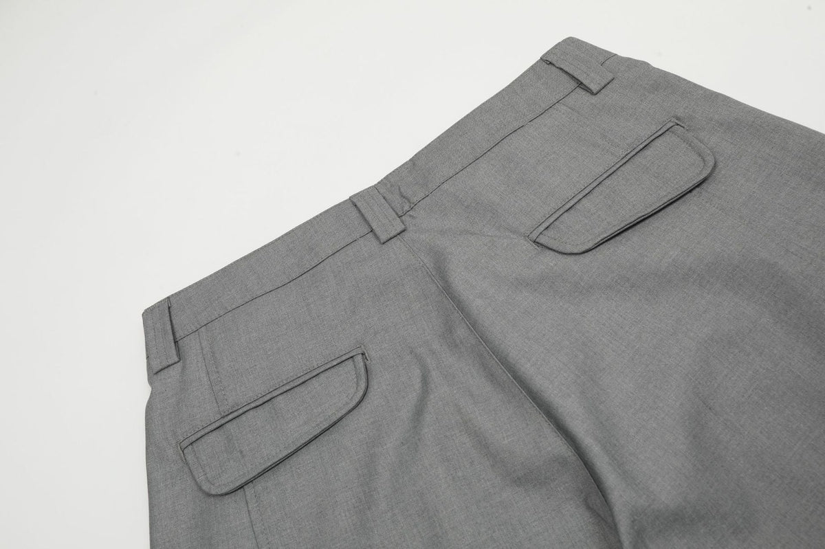 Tailored Waistband Solid-Black Trousers