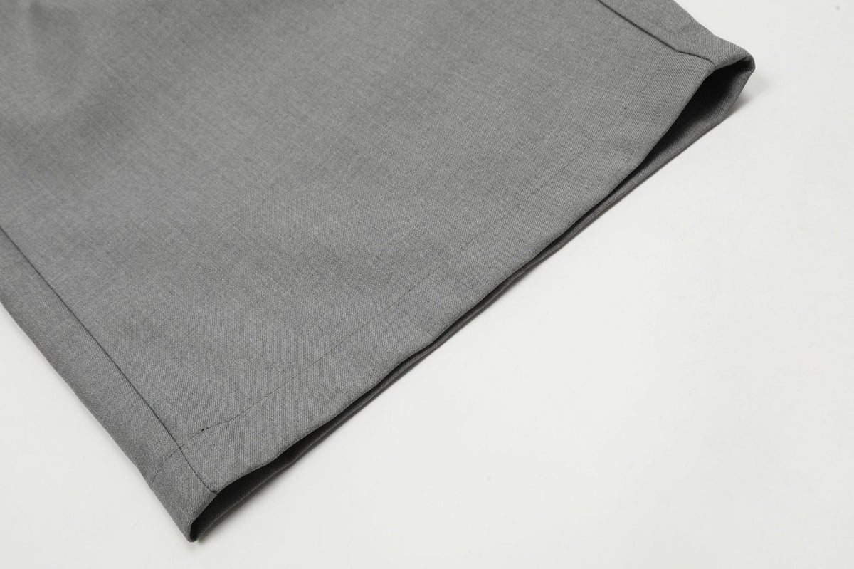 Tailored Waistband Solid-Black Trousers