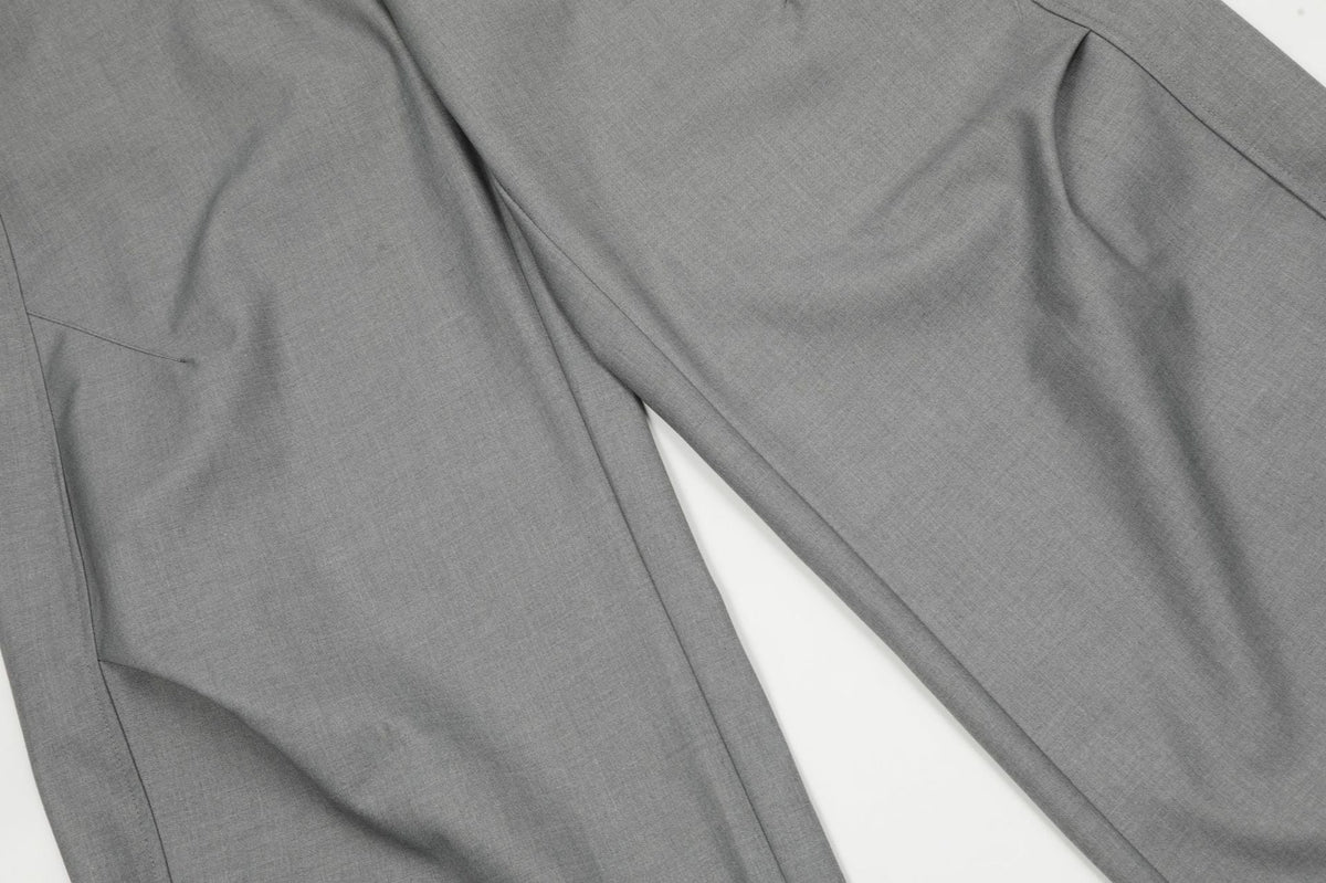 Tailored Waistband Solid-Black Trousers