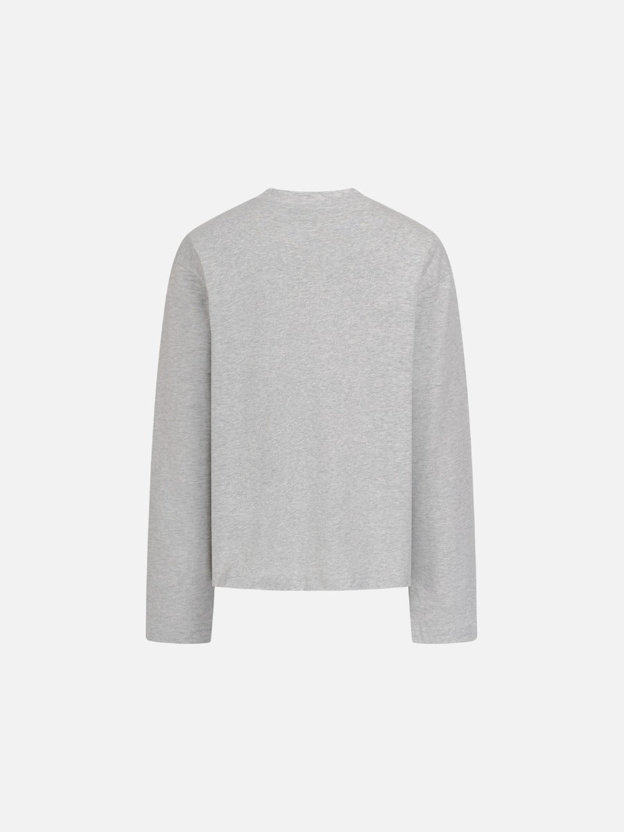 Text-Driven Black and Grey Long Sleeve Tee