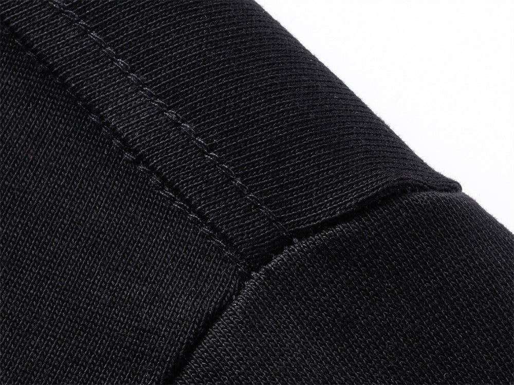 Text-Driven Black and Grey Long Sleeve Tee