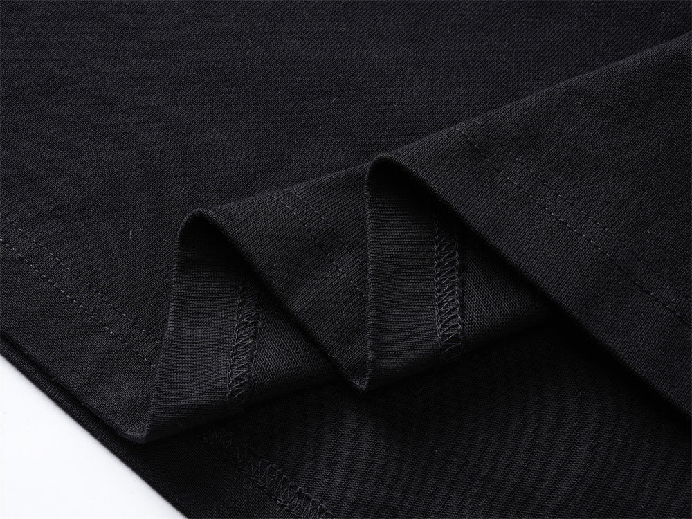 Text-Driven Black and Grey Long Sleeve Tee