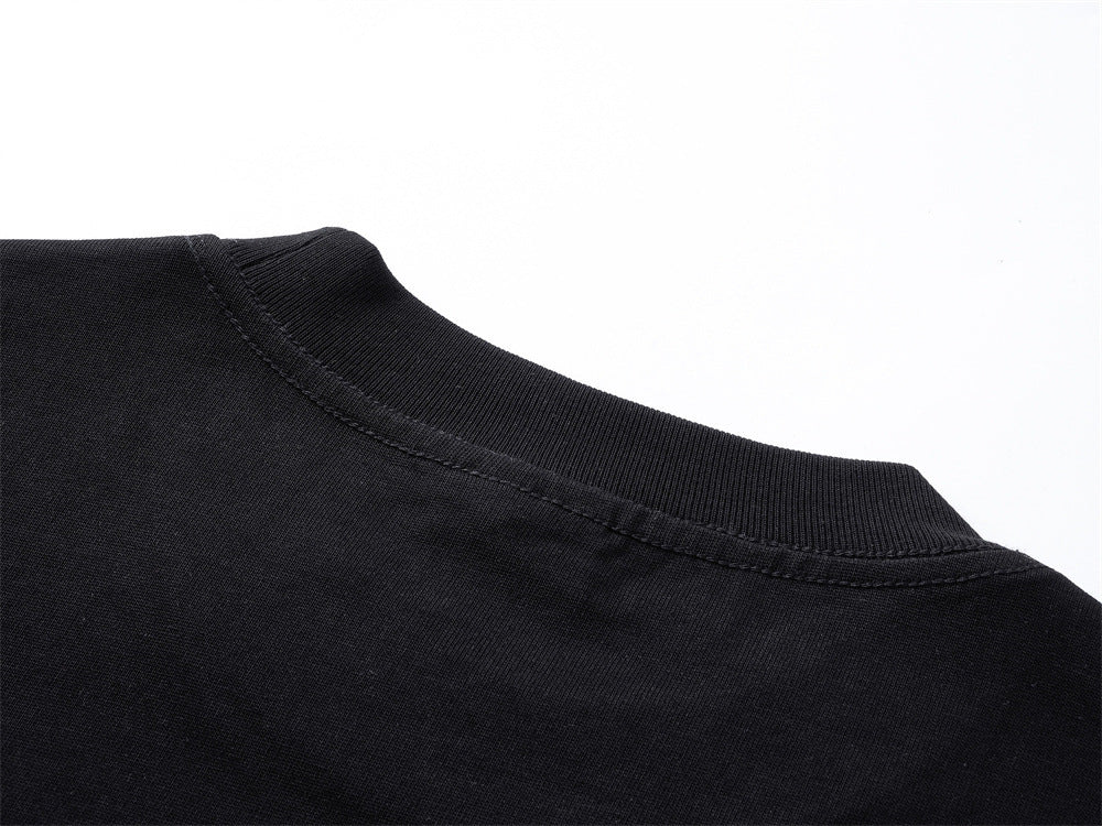 Text-Driven Black and Grey Long Sleeve Tee