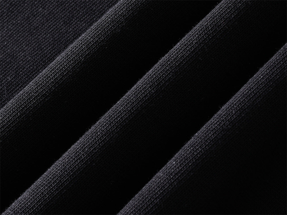 Text-Driven Black and Grey Long Sleeve Tee