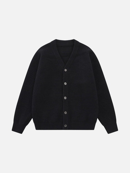 Textured Black & Grey Knit Cardigan - Black / S