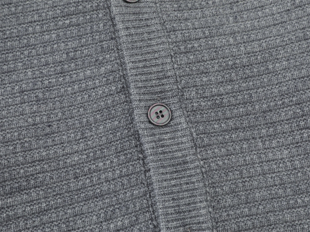 Textured Black & Grey Knit Cardigan