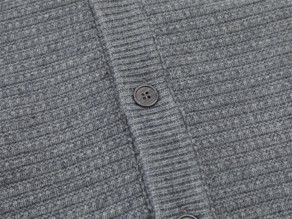 Textured Black & Grey Knit Cardigan