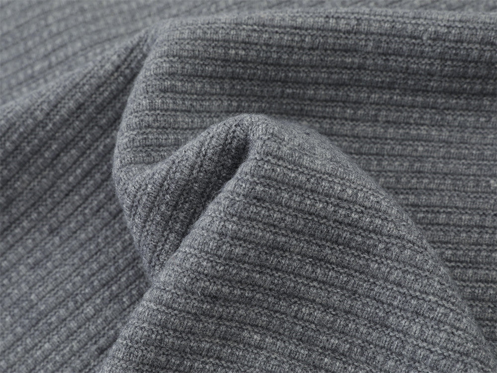 Textured Black & Grey Knit Cardigan