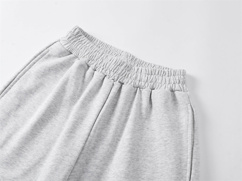 Textured Dog Graphic Wide-Leg Sweatpants