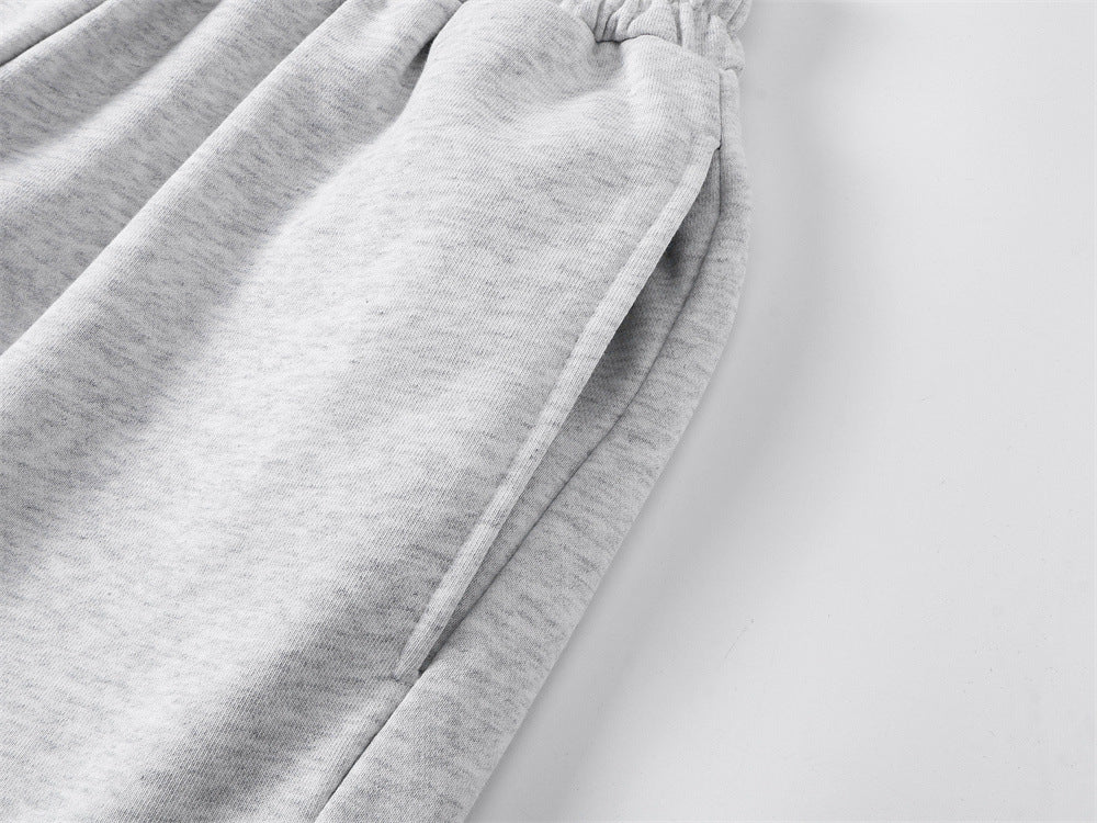 Textured Dog Graphic Wide-Leg Sweatpants
