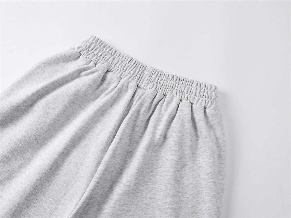 Textured Dog Graphic Wide-Leg Sweatpants