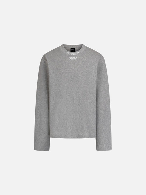 Textured Light Grey Graphic Long-Sleeve Tee - Dark Heather Grey / XS