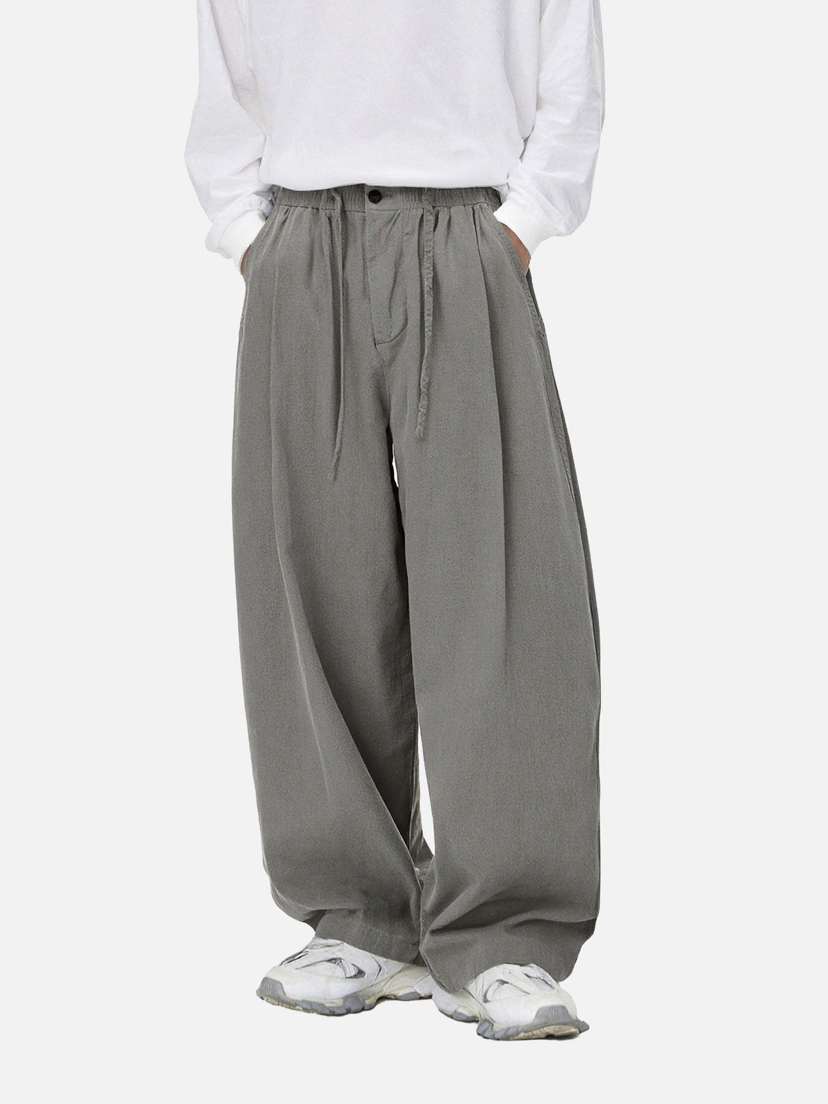 DAXUEN black wide-leg linen pants