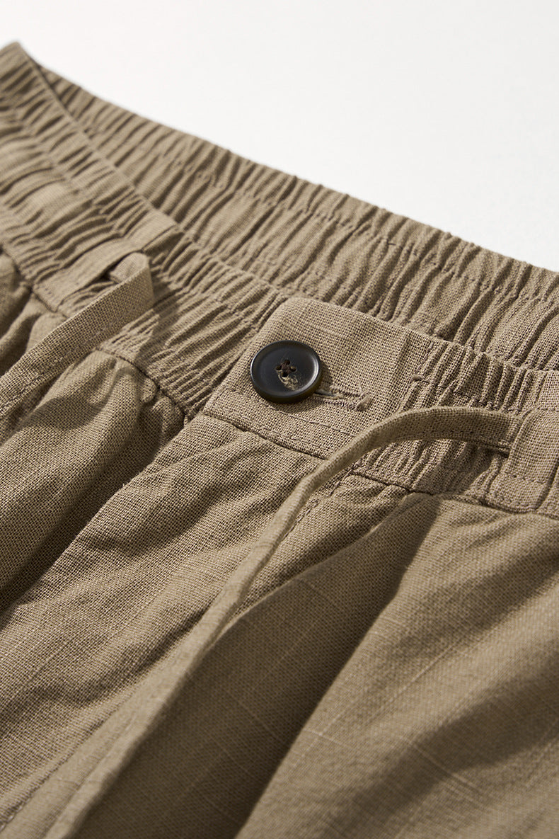 DAXUEN black wide-leg linen pants